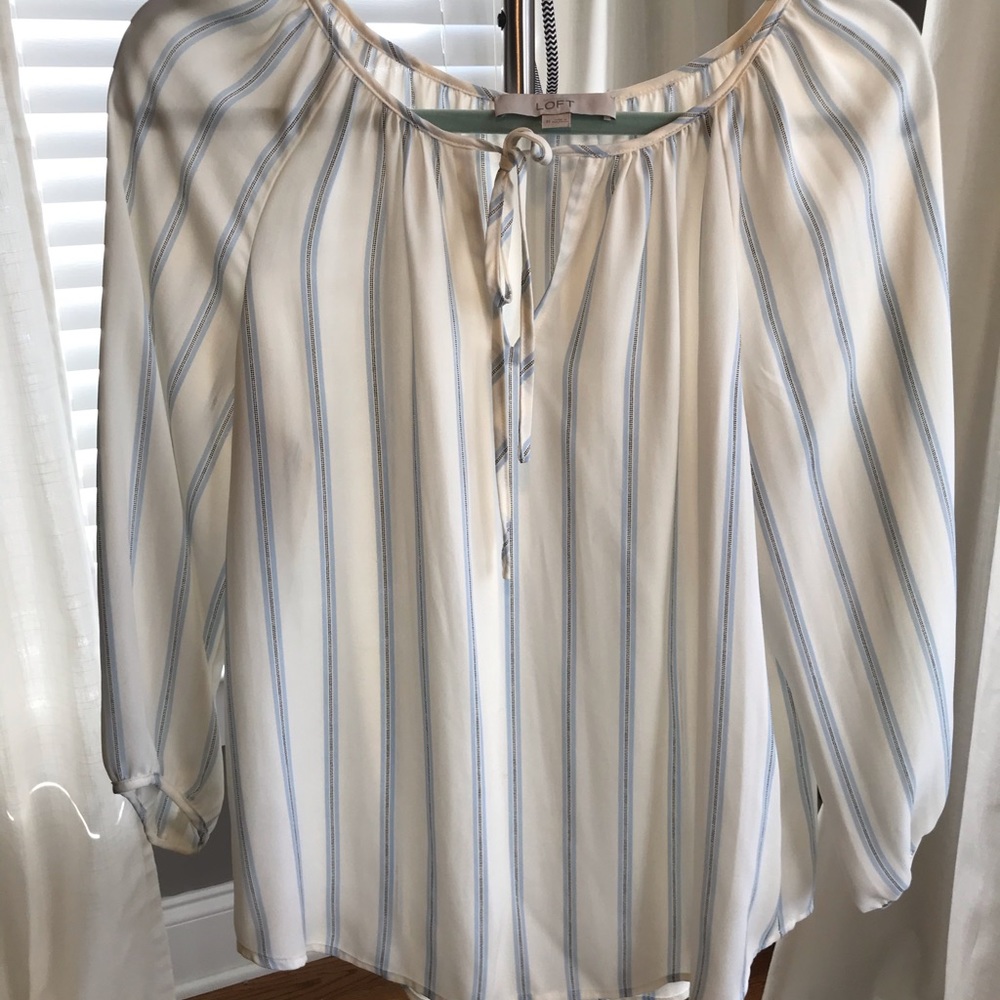Loft flowing loose blouse, white, medium